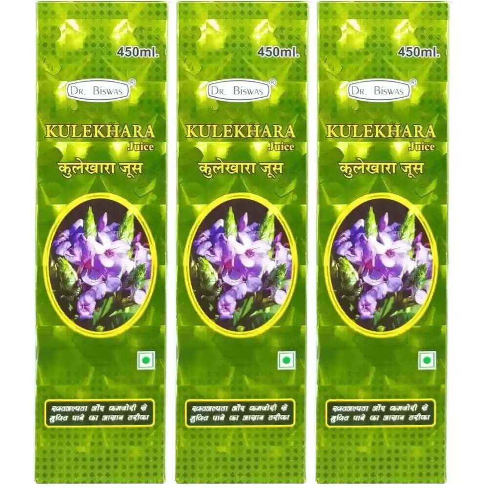 Dr. Biswas Ayurvedic Kulekhara Juice for low blood pressure - 450ml (pack of 3)