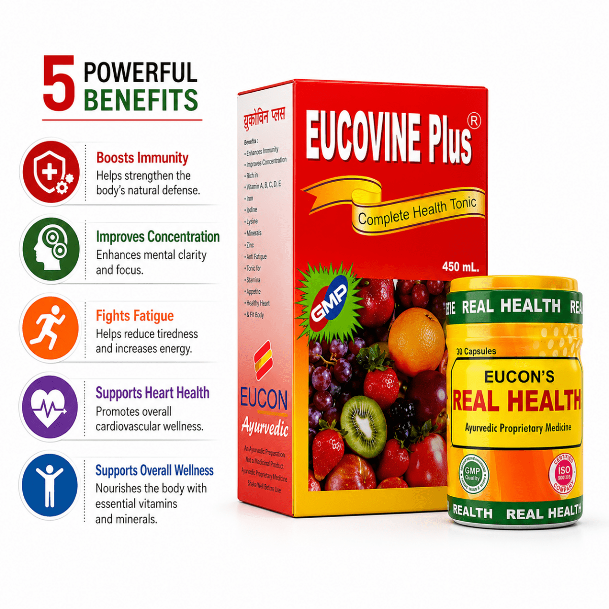 Eucovine Plus Tonic & Real Health Capsule (Combo pack)