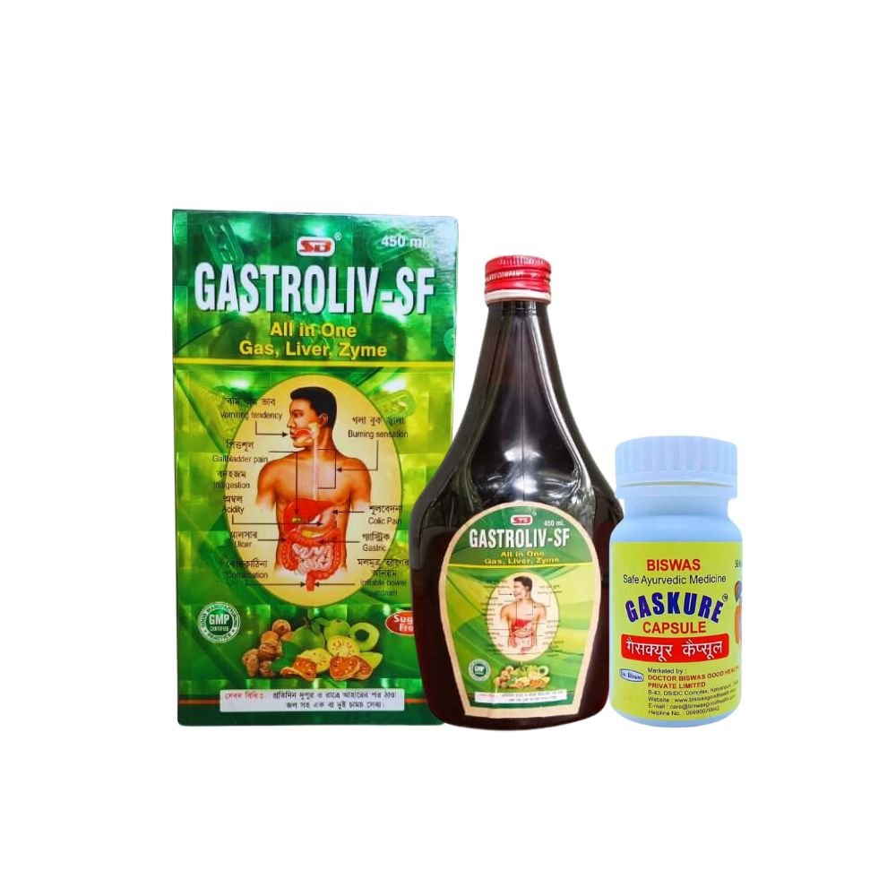 Gastroliv - SF Syrup & Gaskure Capsule (Combo Pack)