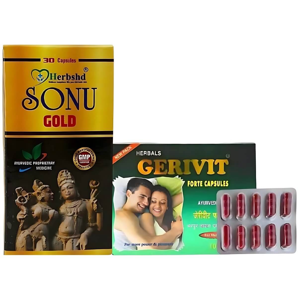 Gerivit Fort Capsule&Sonu Gold Capsule Premature Ejaculation Medicine