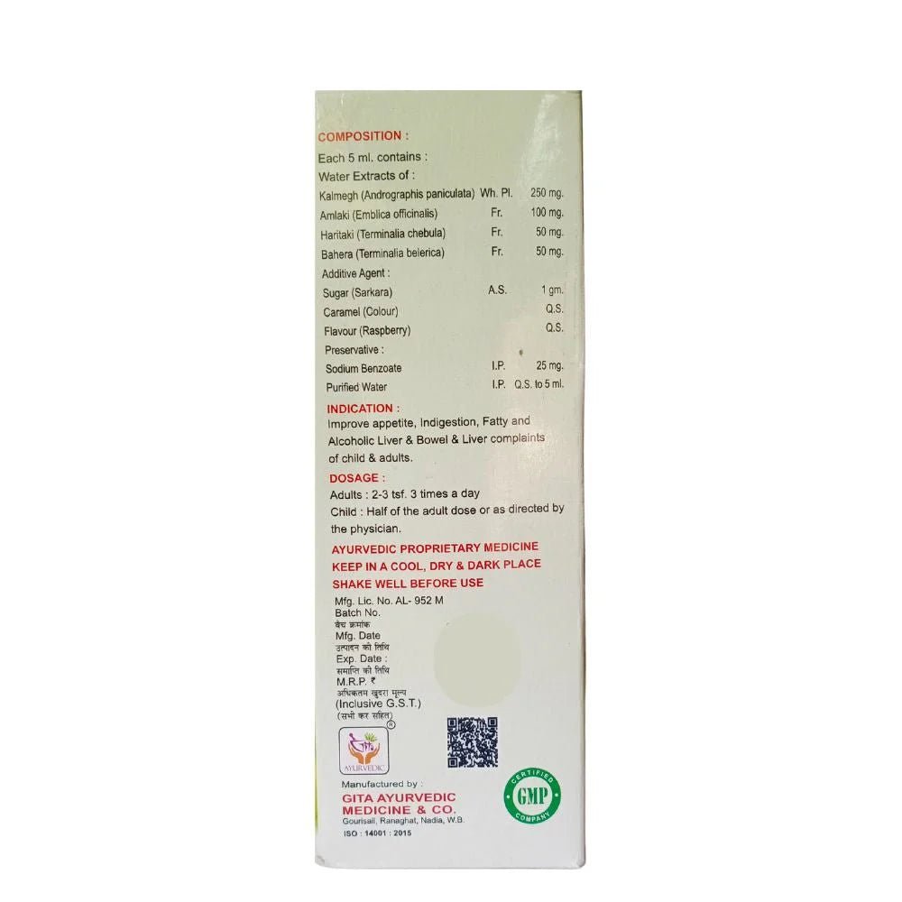 Gita Ayurvedic Kalmegh Pro Syrup is a Improve Appetite (pack of5)