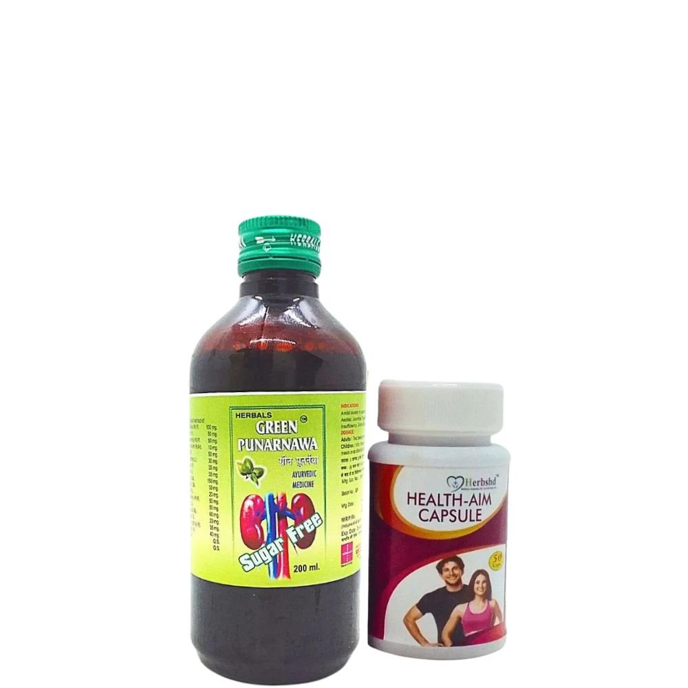 Green Punarnawa Syrup 200ml And Health aim Capsule (Combo pack)
