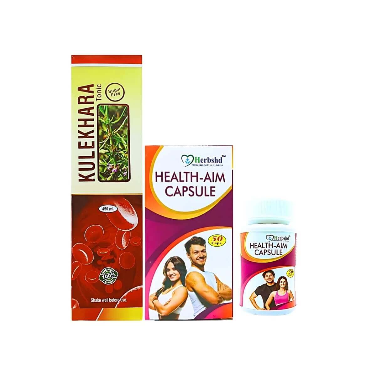 Strength & Weakness Herbal Combo Pack - Health Aim Capsule & Kulekhara Tonic