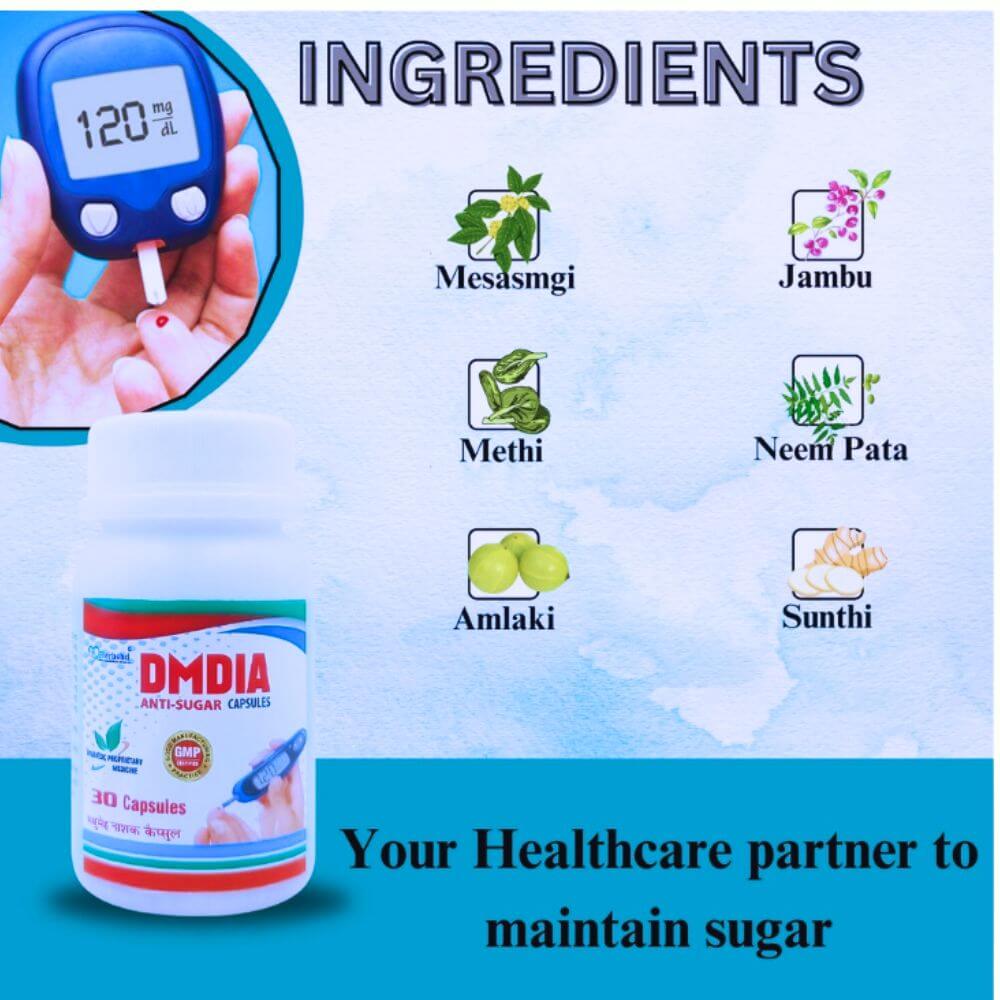 Herbshd Ayurvedic DMDIA Anti - sugar capsule & Sugar - T capsule combo