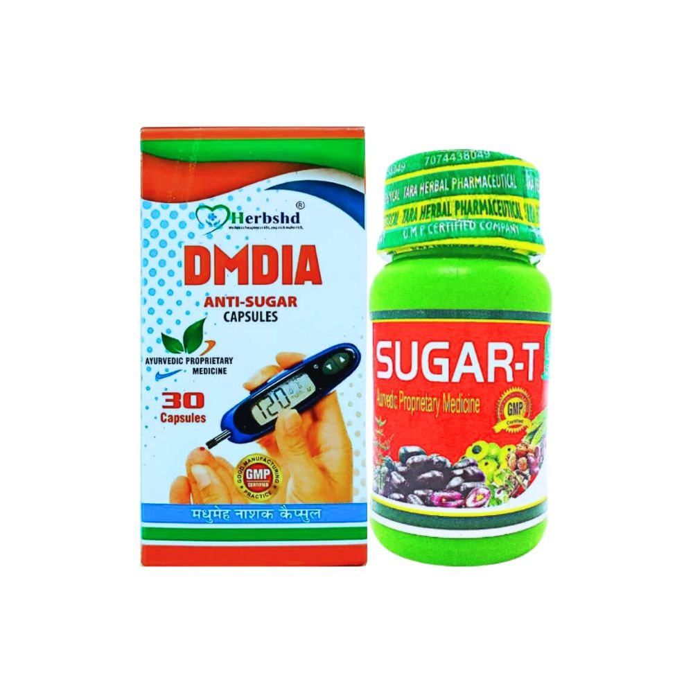 Herbshd Ayurvedic DMDIA Anti - sugar capsule & Sugar - T capsule combo