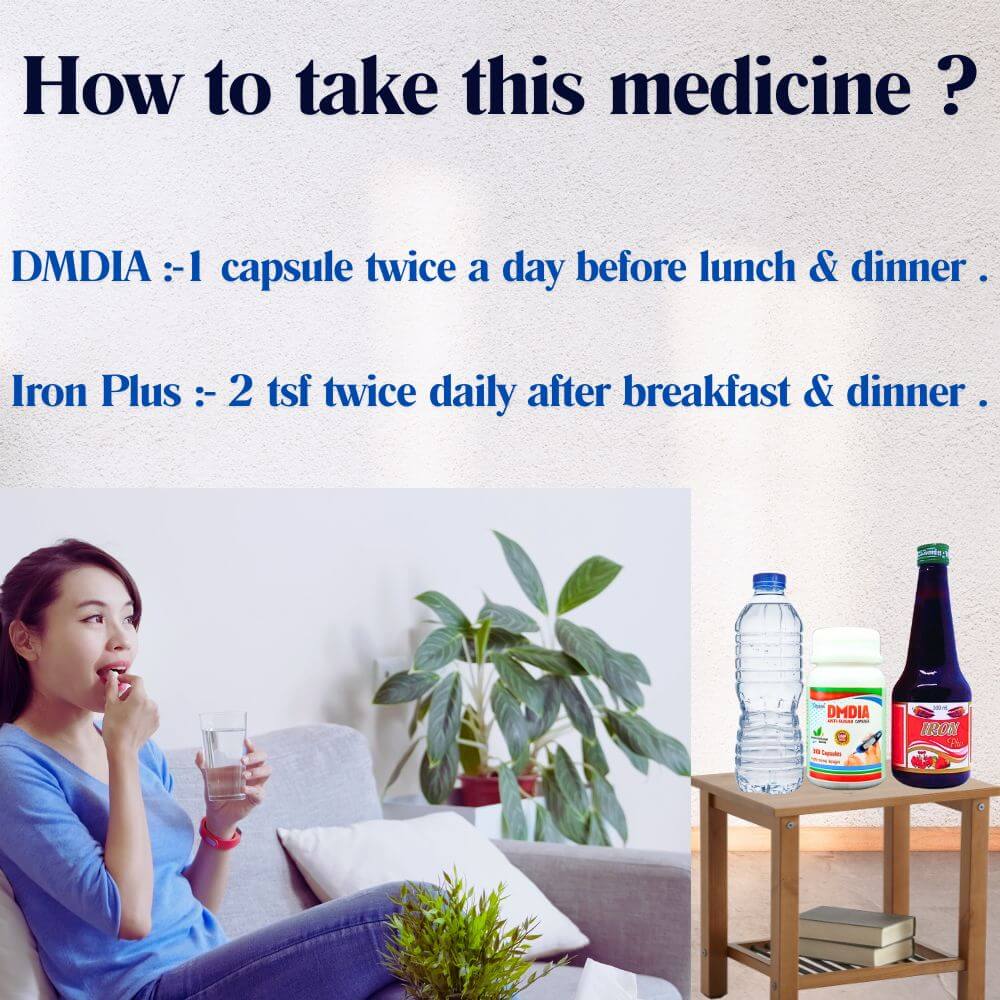 Herbshd Ayurvedic DMDIA Capsule & Iron Plus Tonic Combo