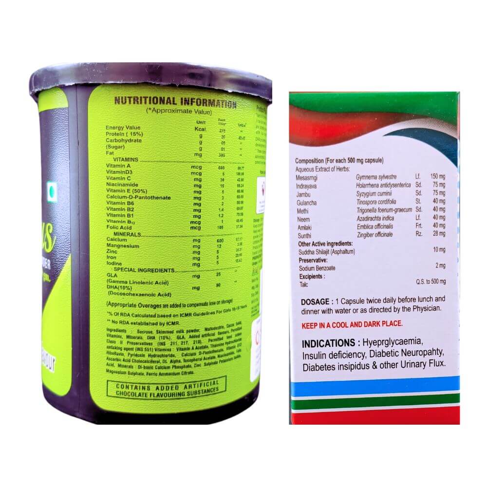 DMDIA Blood-Sugar Combo Pack: Capsule & Protein Powder