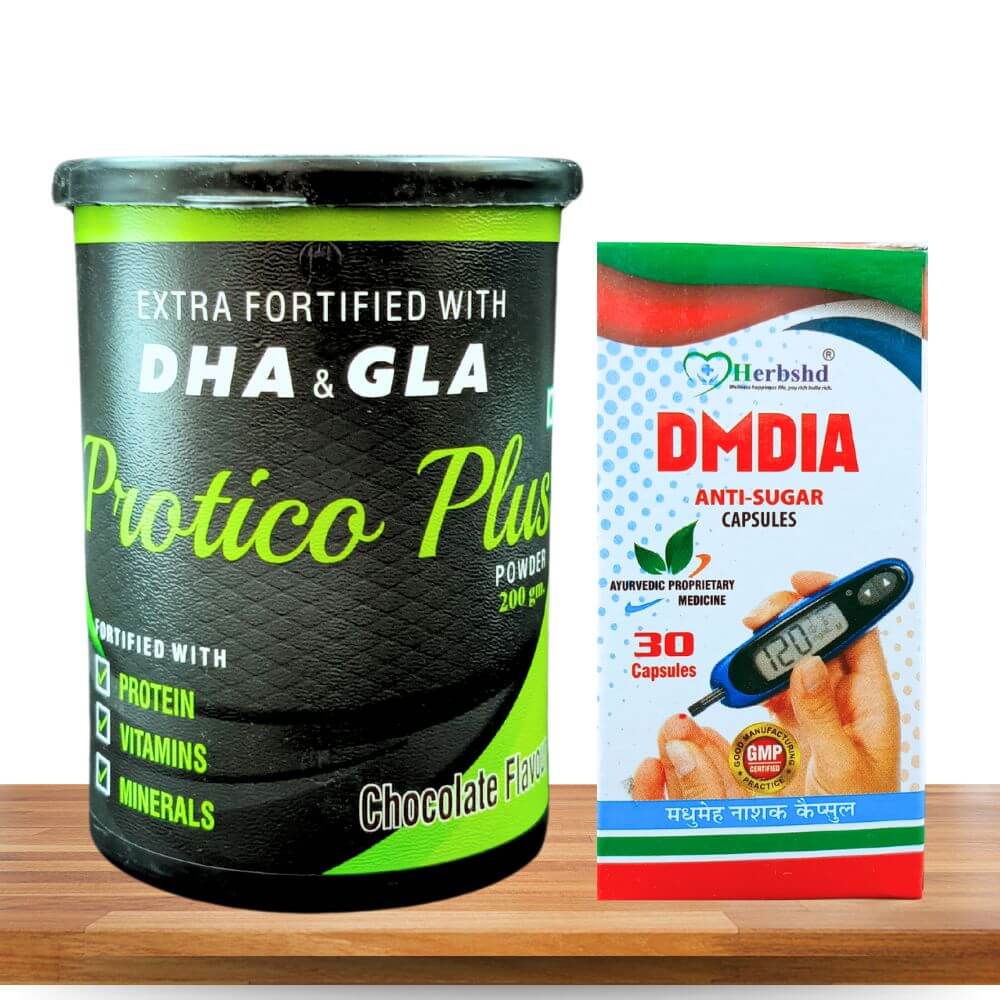 Herbshd Ayurvedic DMDIA Capsule & Protico Plus Protein Powder (combo pack)