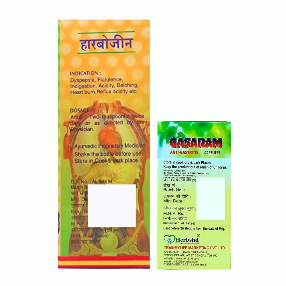 Herbshd Ayurvedic Gasaram Capsule & Ayurvedic Herbozin Syrup (combo pack )