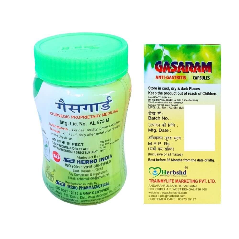Herbshd Ayurvedic Gasaram Capsule & Gasguard Powder combo