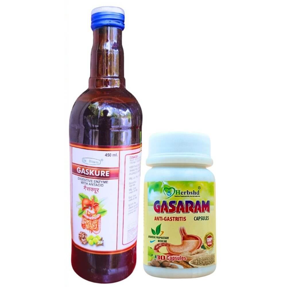 Herbshd Ayurvedic Gasaram Capsule & Gaskure Syrup combo
