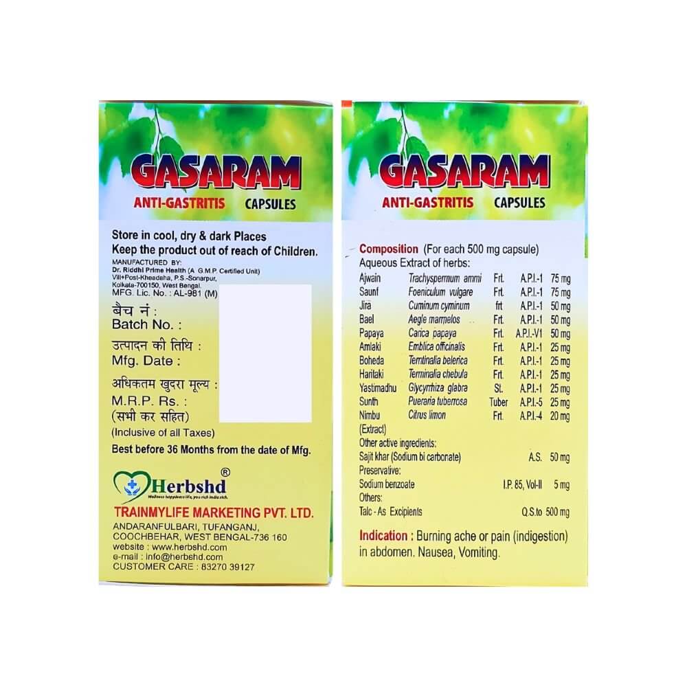 Herbshd Ayurvedic Gasaram Capsule & Gaskure Syrup combo