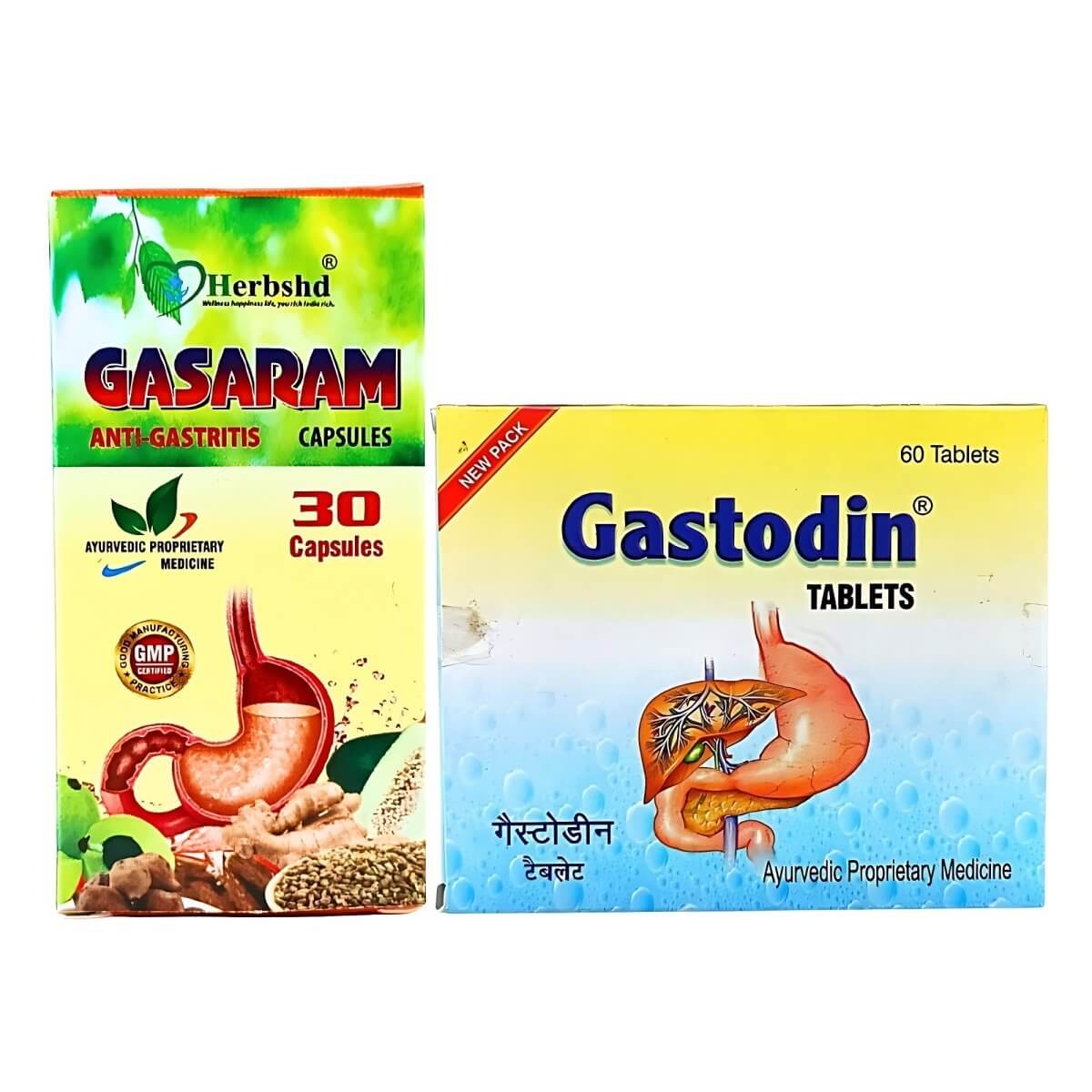 Herbshd Ayurvedic Gasaram Capsule & Gastodin Tablet (Combo pack)