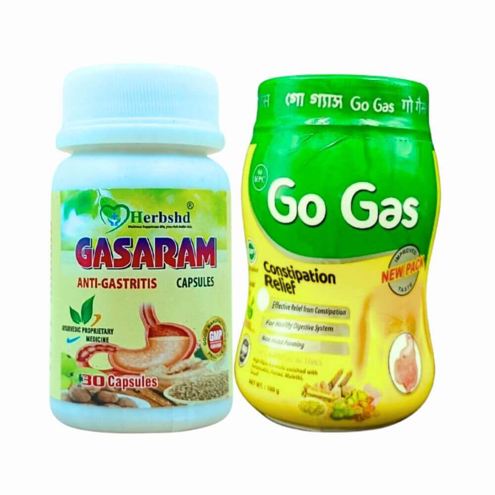 Herbshd Ayurvedic Gasaram Capsule & Go Gas Powder combo
