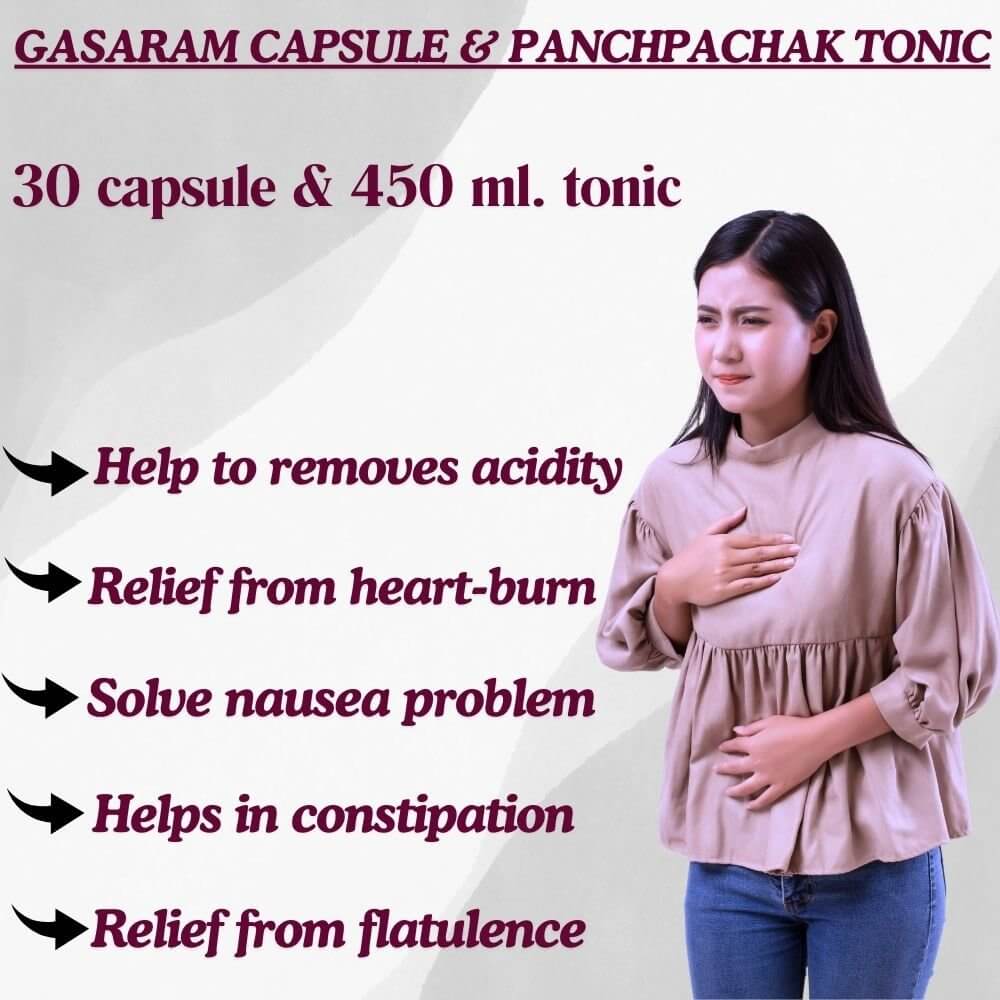 Digestive Health Bundle: Gasaram Capsule & Panchpachak Tonic Combo