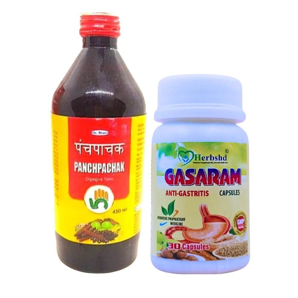 Digestive Health Bundle: Gasaram Capsule & Panchpachak Tonic Combo