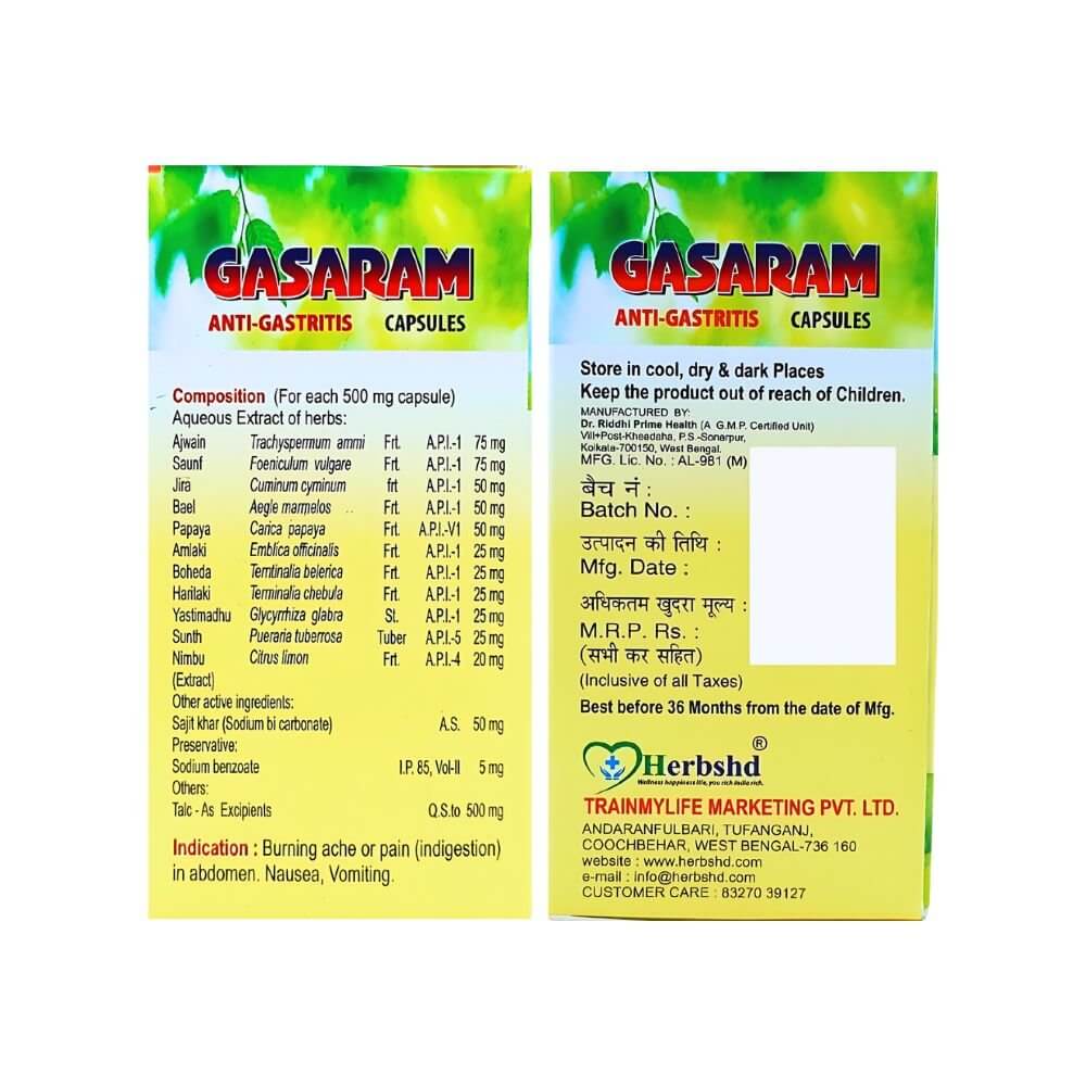 Digestive Health Bundle: Gasaram Capsule & Panchpachak Tonic Combo