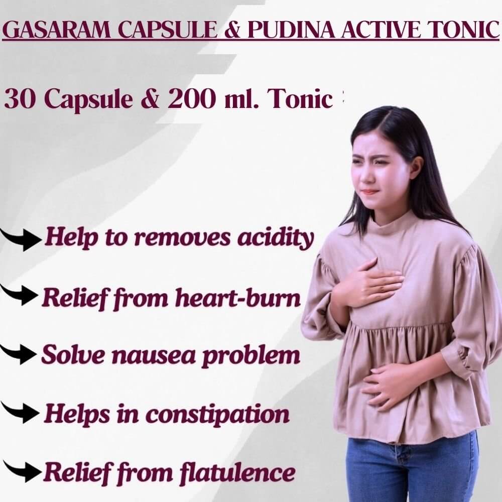 Herbshd Ayurvedic Gasaram Capsule & Pudina Active syrup combo