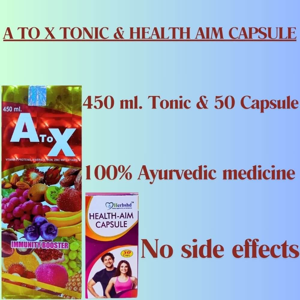 Herbshd Ayurvedic Health Aim Capsule & A To X tonic combo