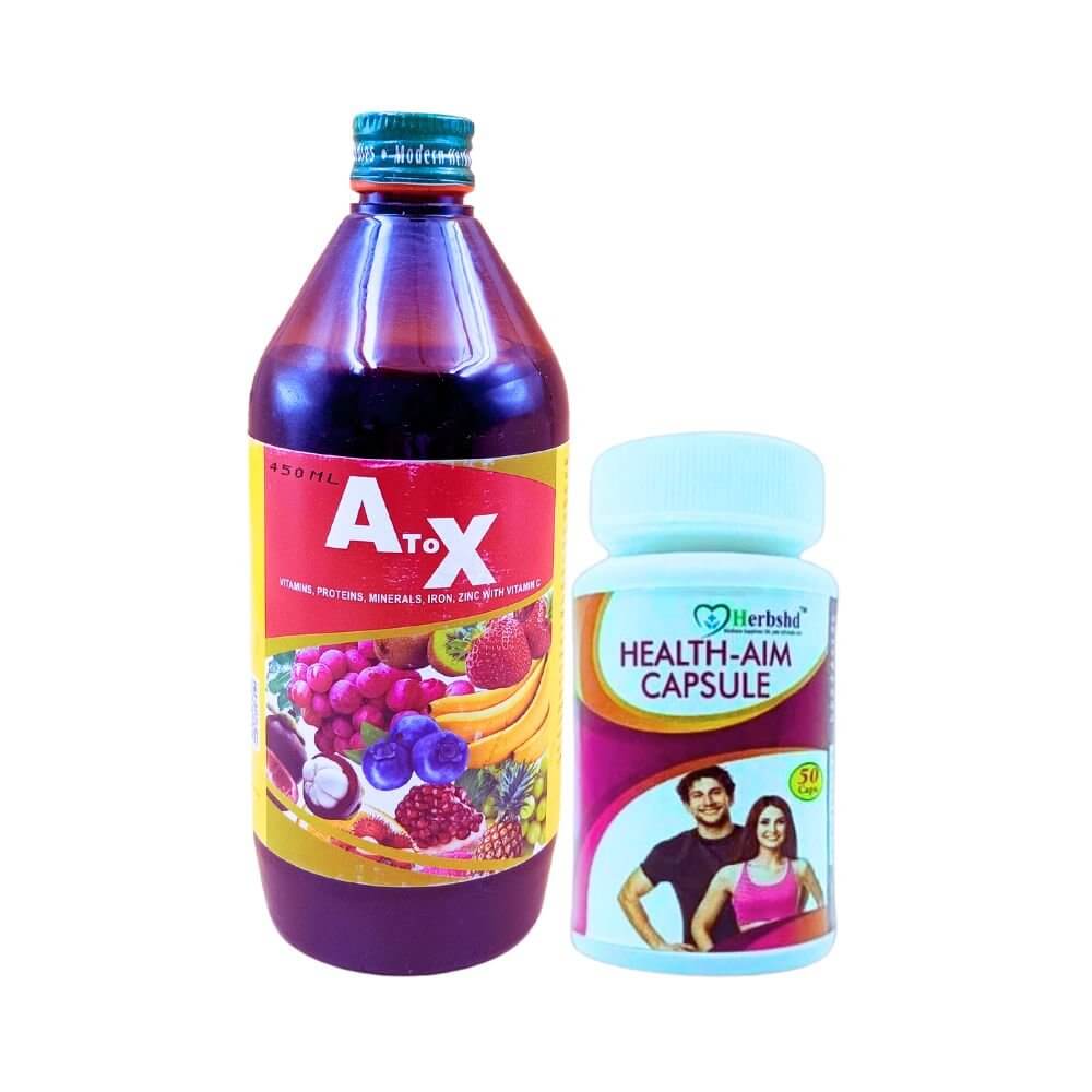 Herbshd Ayurvedic Health Aim Capsule & A To X tonic combo