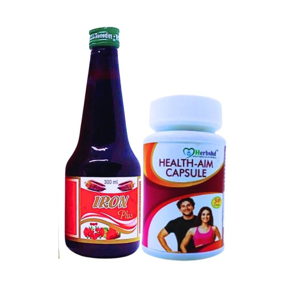 Herbshd ayurvedic Health Aim Capsule & Iron Plus Tonic combo