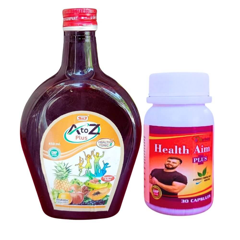 Herbshd Ayurvedic Health Aim Plus Capsule & A to Z Plus Health Tonic combo