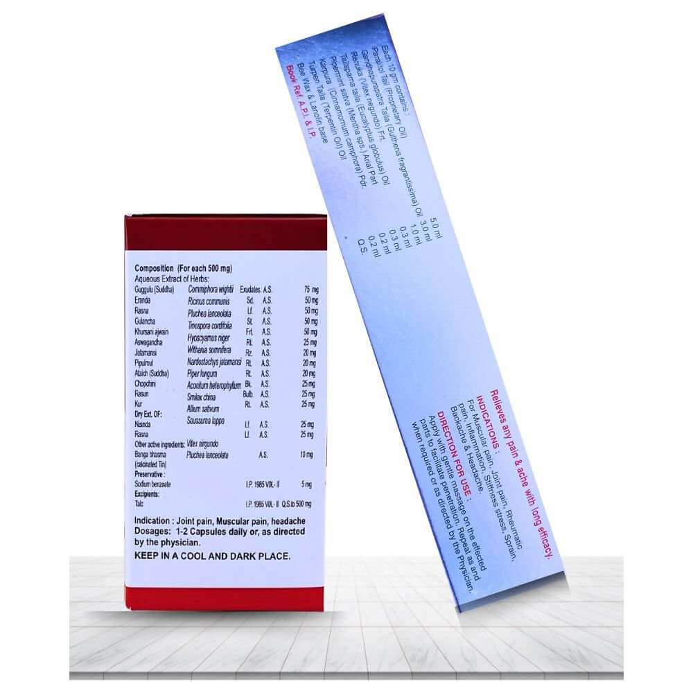 Herbshd Ayurvedic Pain QR Plus Capsule & Paralitol Gel - pack of 2 (combo pack)