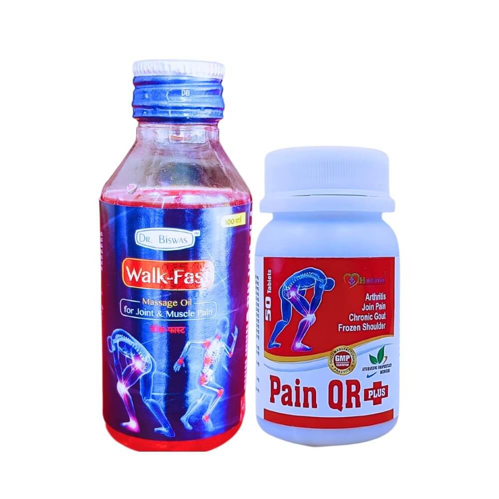 Herbshd Ayurvedic Pain QR Plus Capsule & Walk - Fast Massage Oil combo