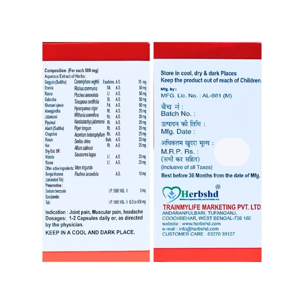 Herbshd Ayurvedic Pain QR Plus Capsule & Walk - Fast Massage Oil combo