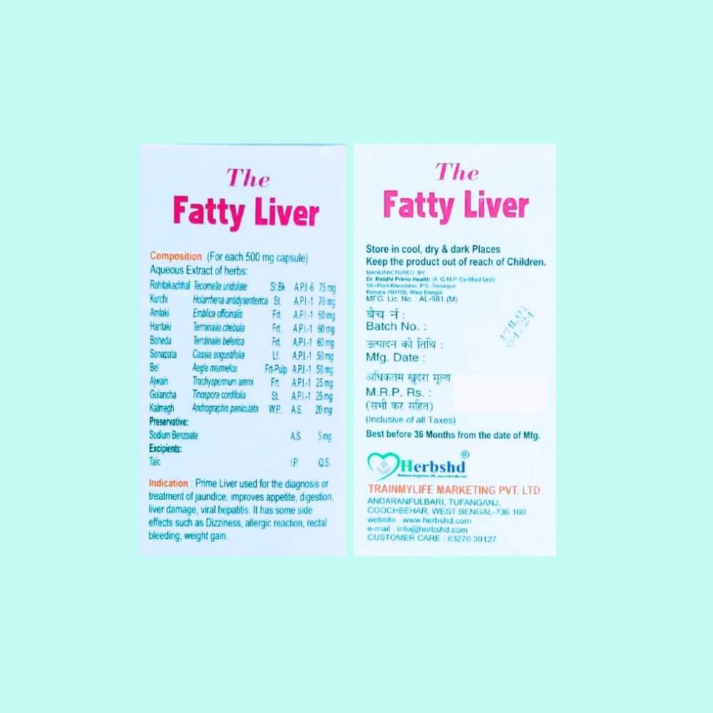 Herbshd Ayurvedic The Fatty Liver Capsule & Herbo - LIV Tonic combo