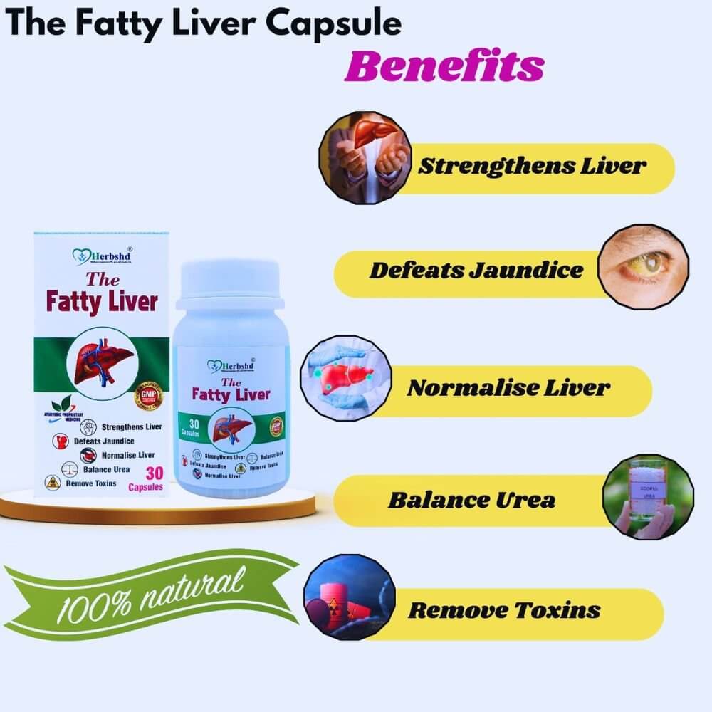 Herbshd Ayurvedic The Fatty Liver Capsule & Liver Strong Zyme Syrup ( combo )