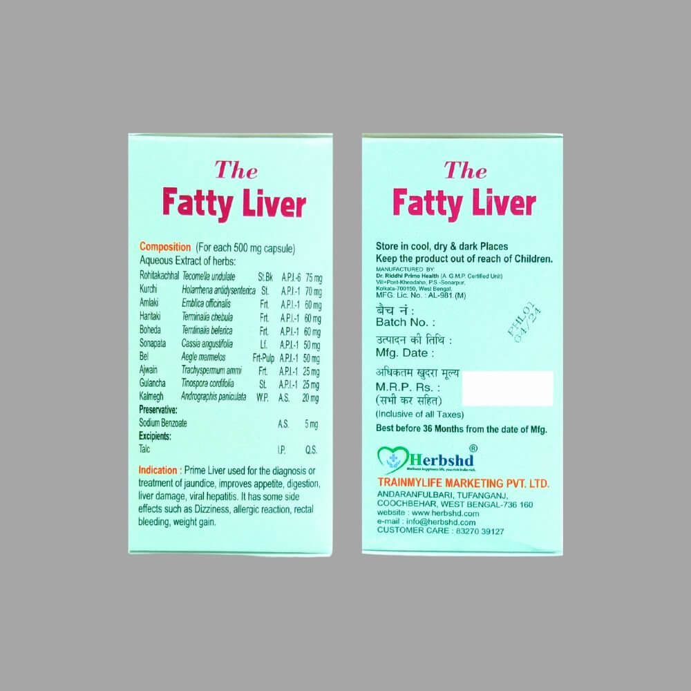 Herbshd Ayurvedic The Fatty Liver Capsule & Liver Strong Zyme Syrup ( combo )