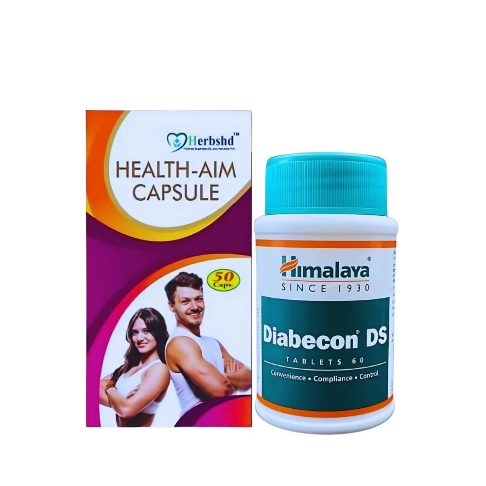 Himalaya Diabetes Tablets Diabecon - DS And Health - Aim Capsule ( Combo )
