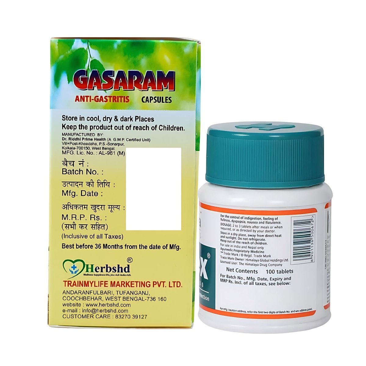 Himalaya Gasex 100 Tablet and Gasaram 60Capsule for gastric problem