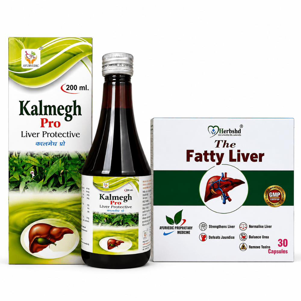 Kalmegh Pro Syrup & The Fatty Liver Capsule – Herbal Wellness Combo