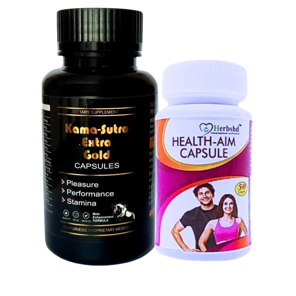 Kama - Sutra Extra Gold Capsules &amp; Health Aim Capsule combo for Increase Strength