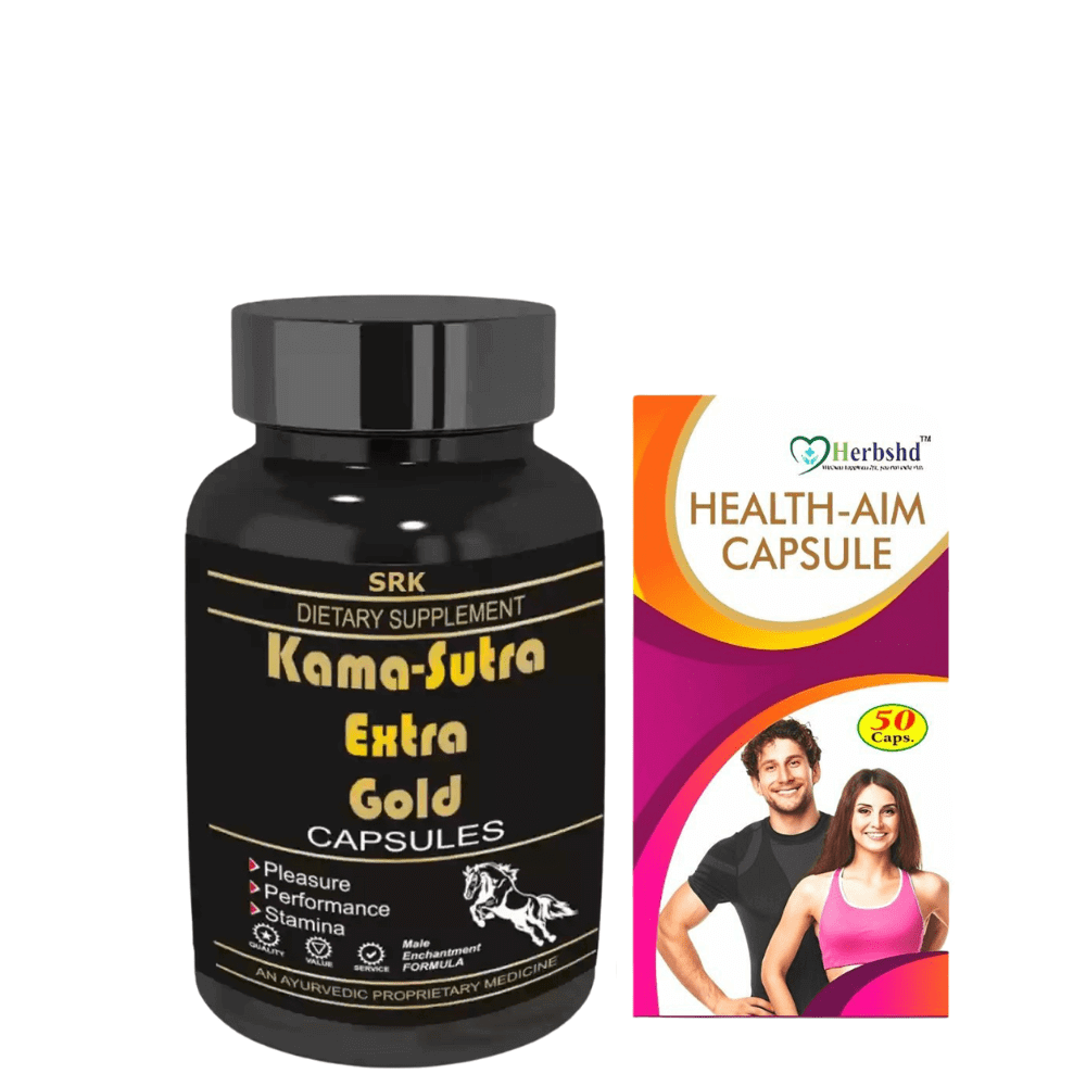 Kama - Sutra Extra Gold Capsules &amp; Health Aim Capsule combo for Increase Strength