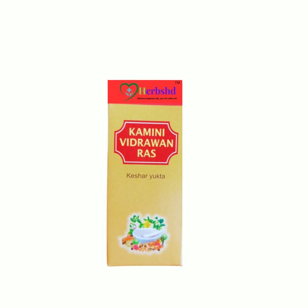 Kamini Vidrawan Ras 10g for physical weakness.(Keshar Yukta)