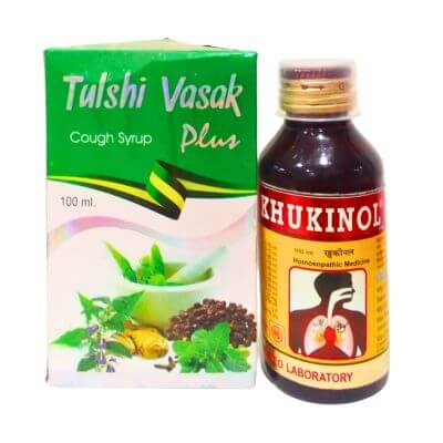Khukinol Syrup & Tulshi Vasak plus syrup(pack of 4)