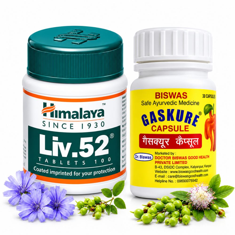 Liv.52 Tablet & Gaskure Capsule – Convenient Herbal Wellness Combo