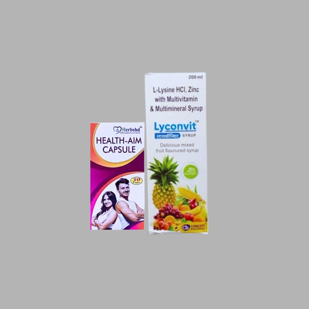 Lyconvit Syrup & Health - Aim capsule Combo For Loss of appetite