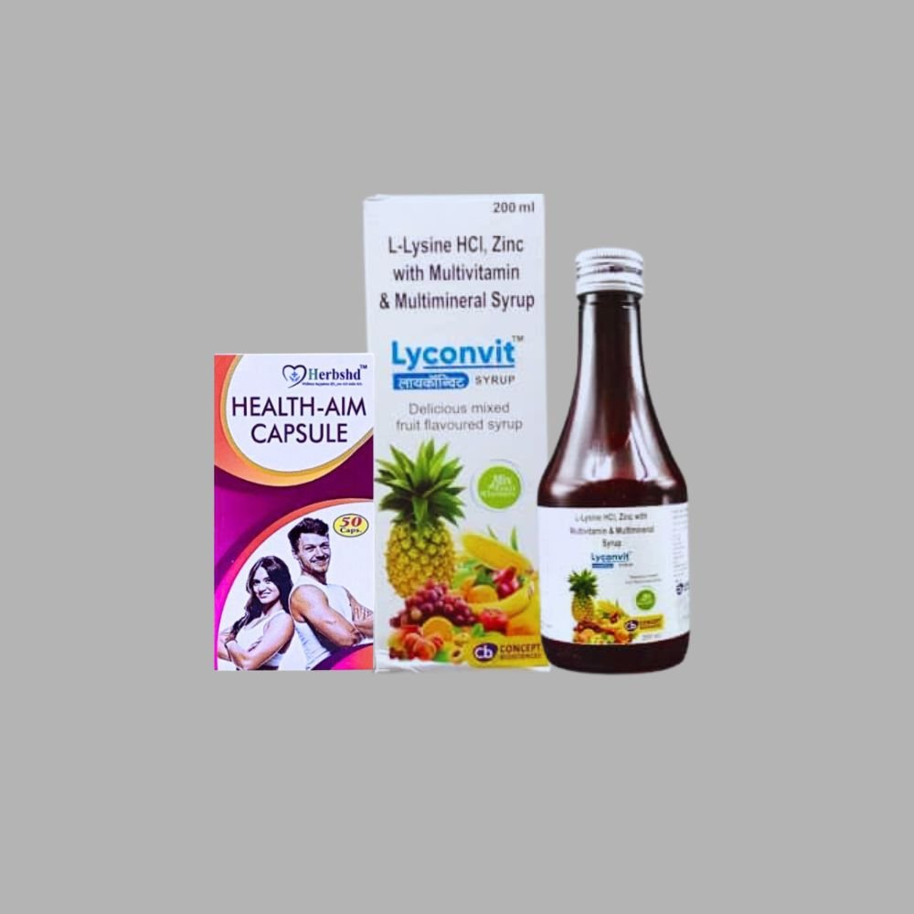 Lyconvit Syrup & Health - Aim capsule Combo For Loss of appetite