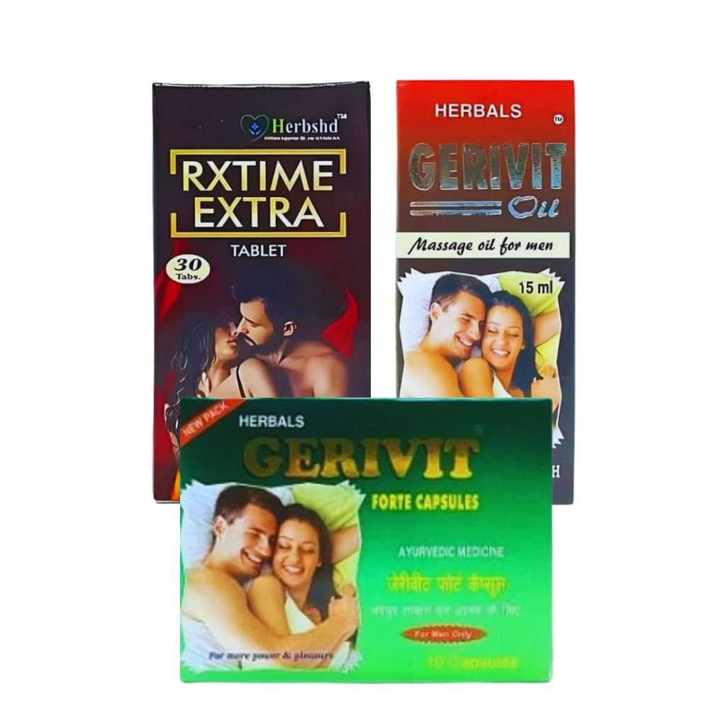 Male Treatment (Gerivit Oil - Rxtime Extra Tablet - Why Not 12 cream)