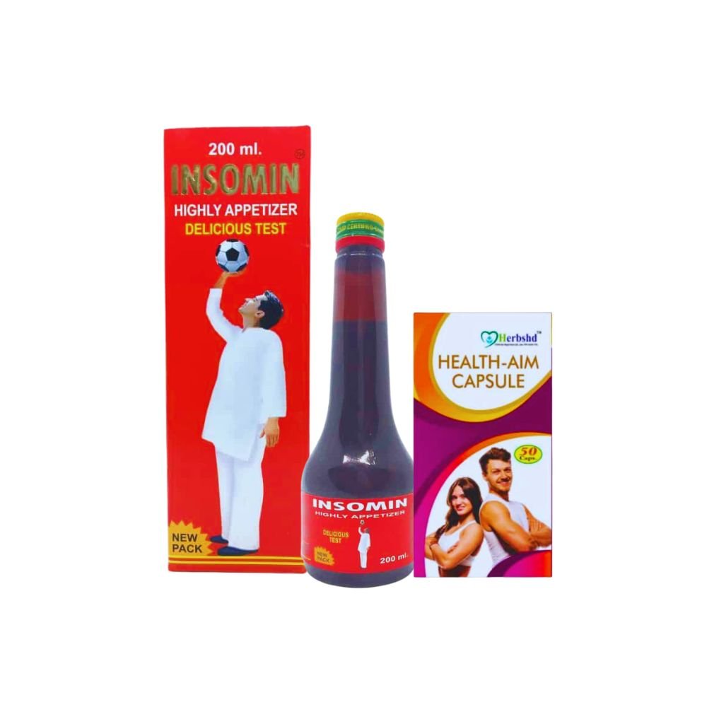 Ayurvedic Anxiety & Depression Support: Insomin Syrup & Health-Aim Capsule