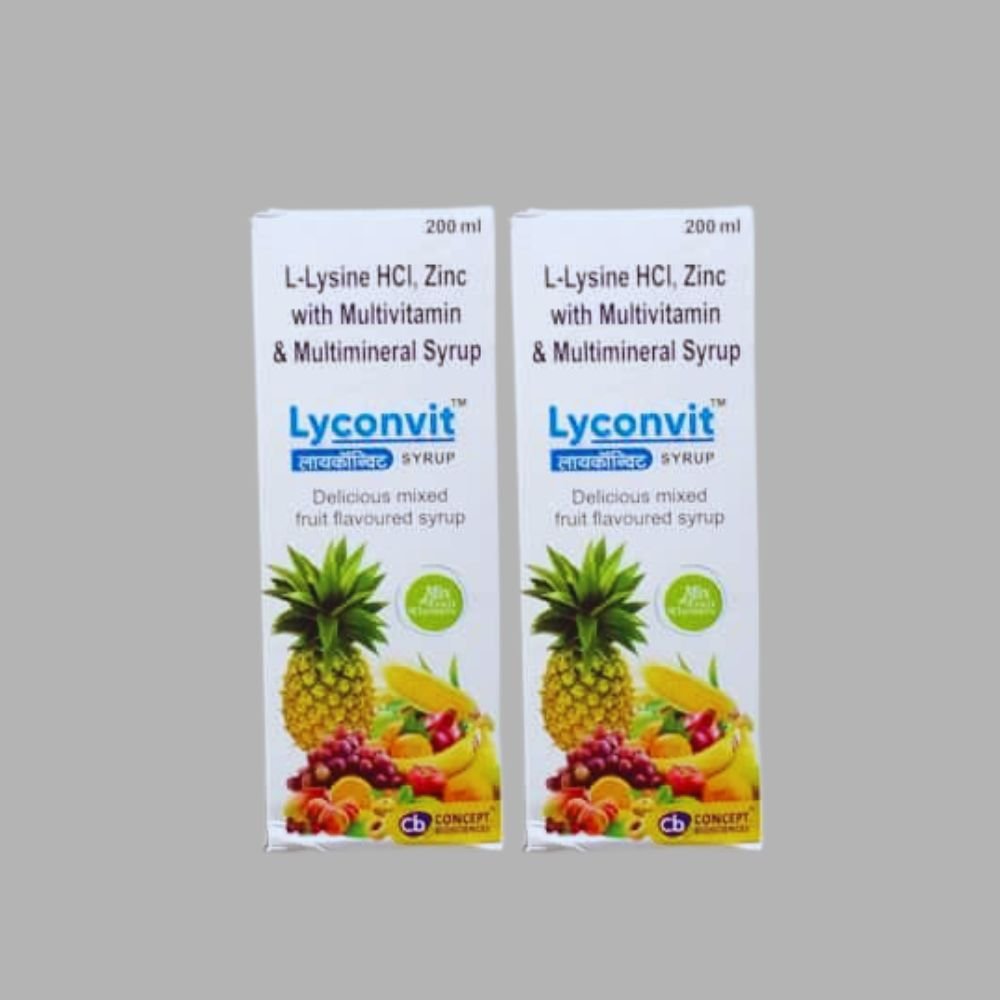 Multivitamin Lyconvit Syrup 200 ml. (pack of 3)