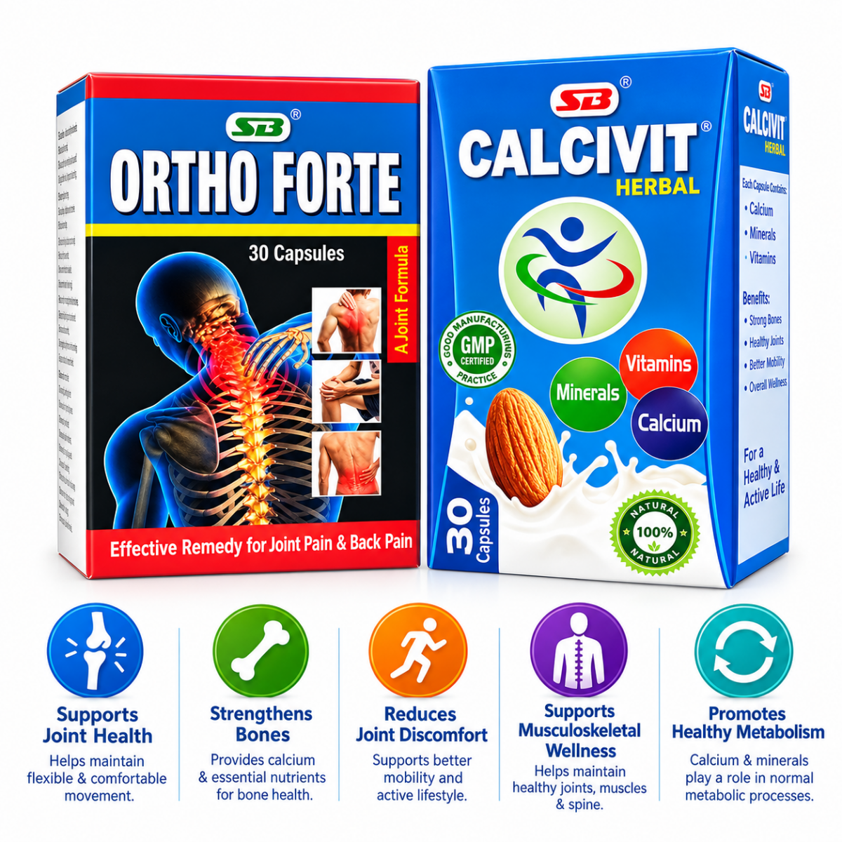 Ortho Forte Capsule & Calcivit Capsule Combo For Gout Pain