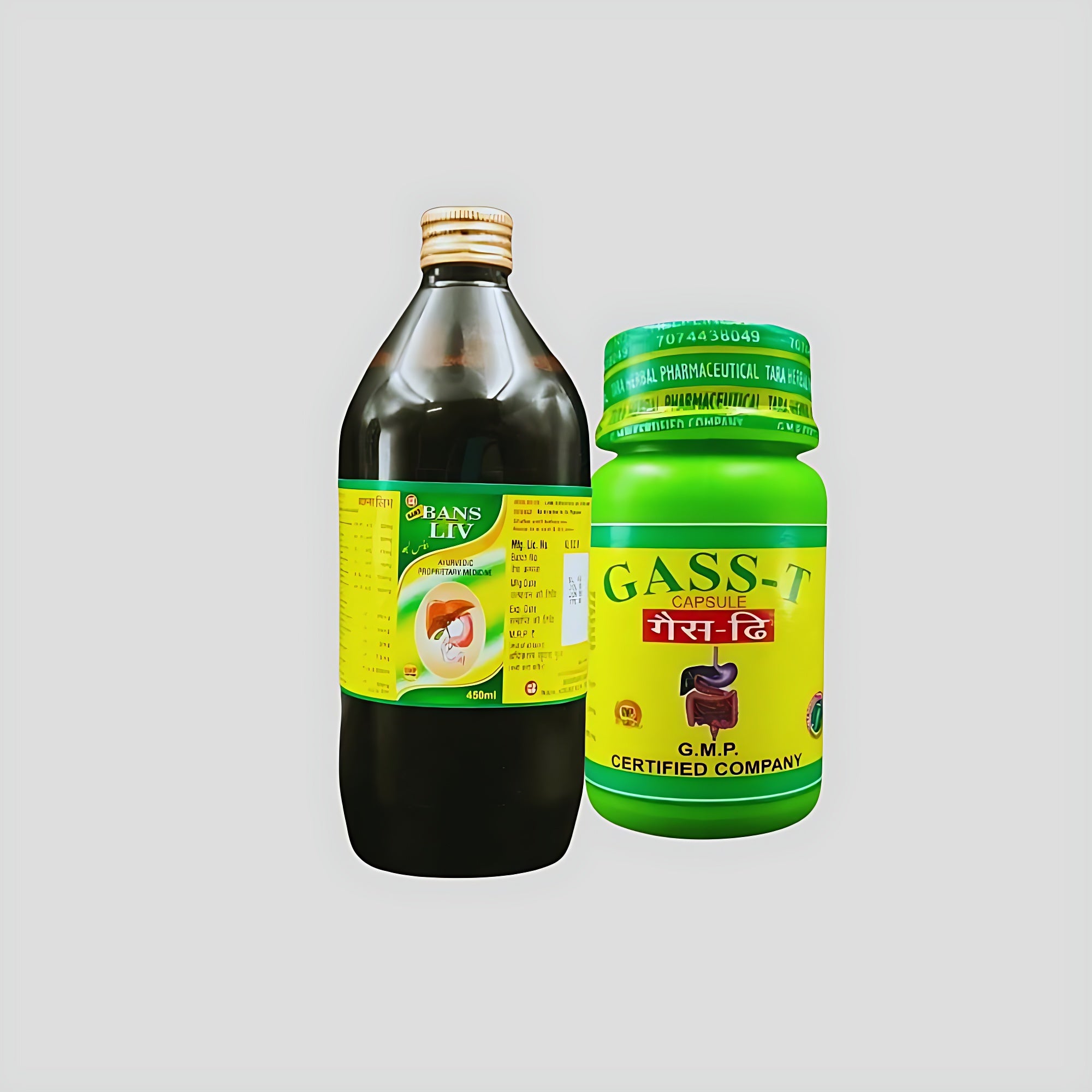 Ayurvedic BansLiv Tonic 450ml & Gass-T 30  Capsule (combo)