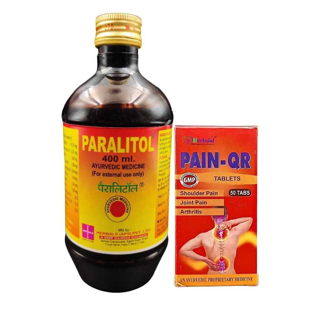 Paralitol Oil 1 piece (400 ml) & Pain QR tablet (Pack of 2)