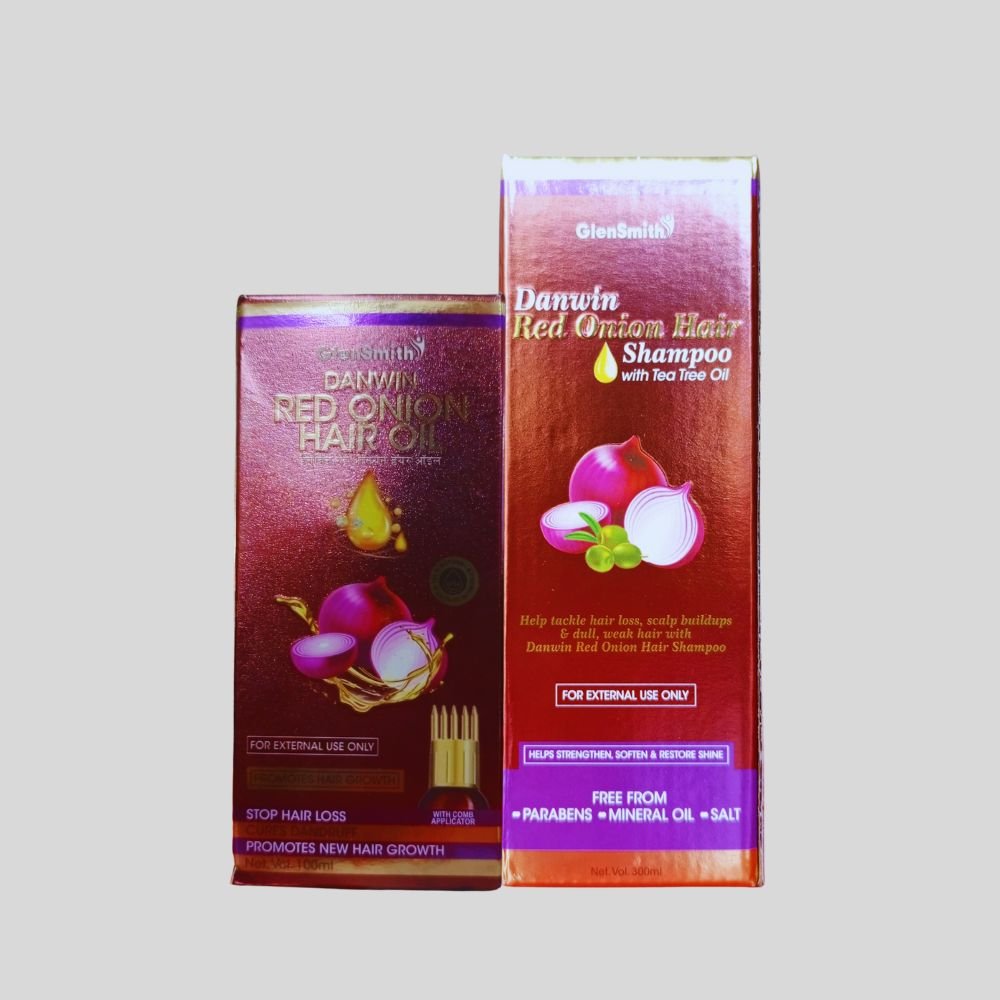 Red Onion Hair Oil & Danwin Red Onion Hair Shampoo (Combo Pack)