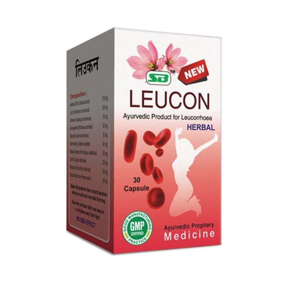 Sb Leucon Herbal Capsule for Leucorrhoea 30 Caps (pack of 2)